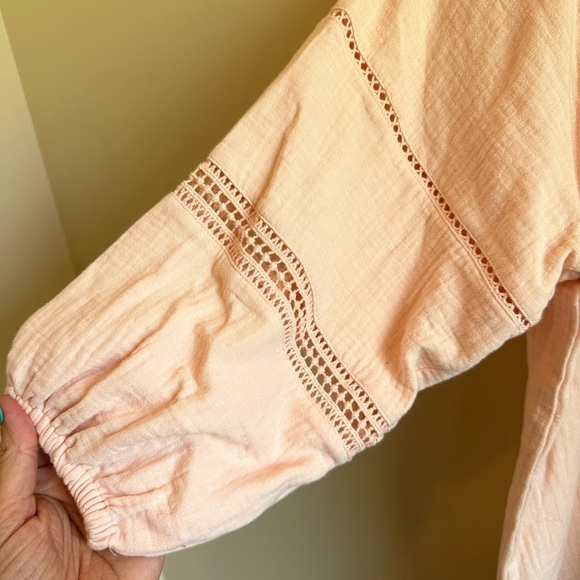 Matilda Jane Call Me Cute Wonderment Pink Boho Muslin Peasant Peplum Top S Mauve - Picture 6 of 12